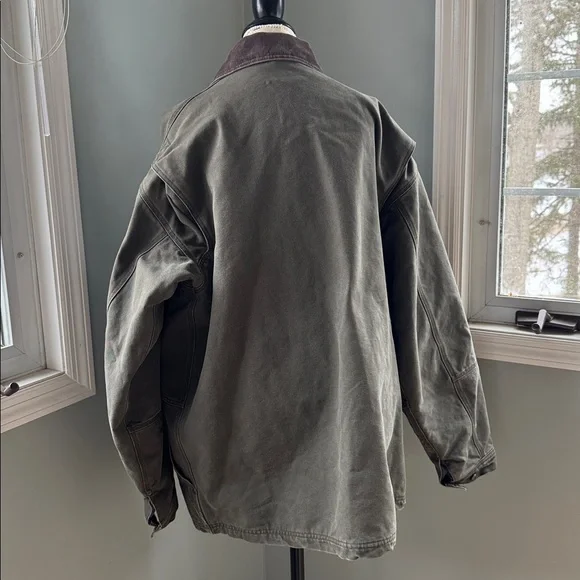 Sorel Duck barn Chore Jacket olive green canvas Pockets EUC size XL - Picture 7 of 13